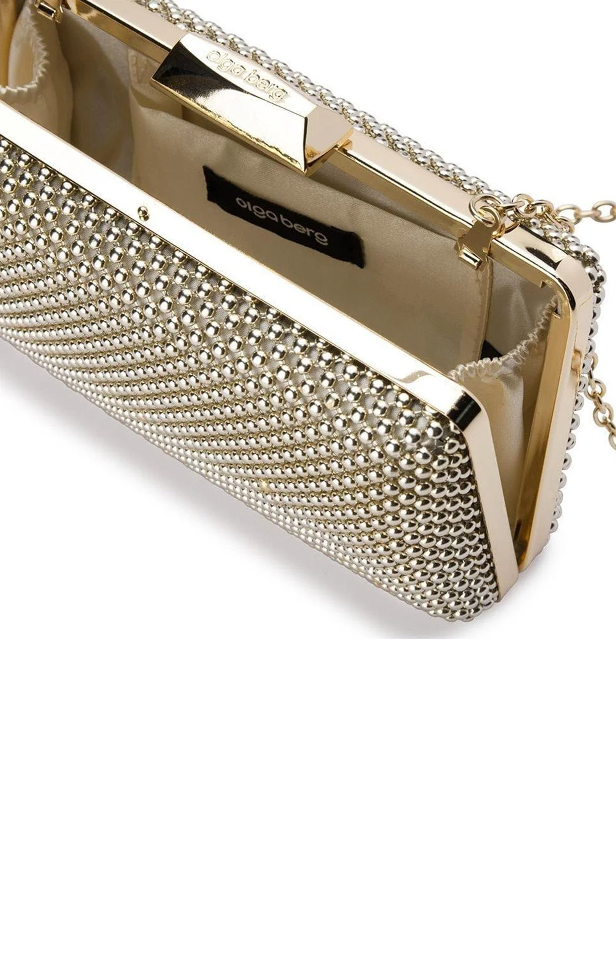 NATASHA BALL MESH CLUTCH IN GOLD - Image 5