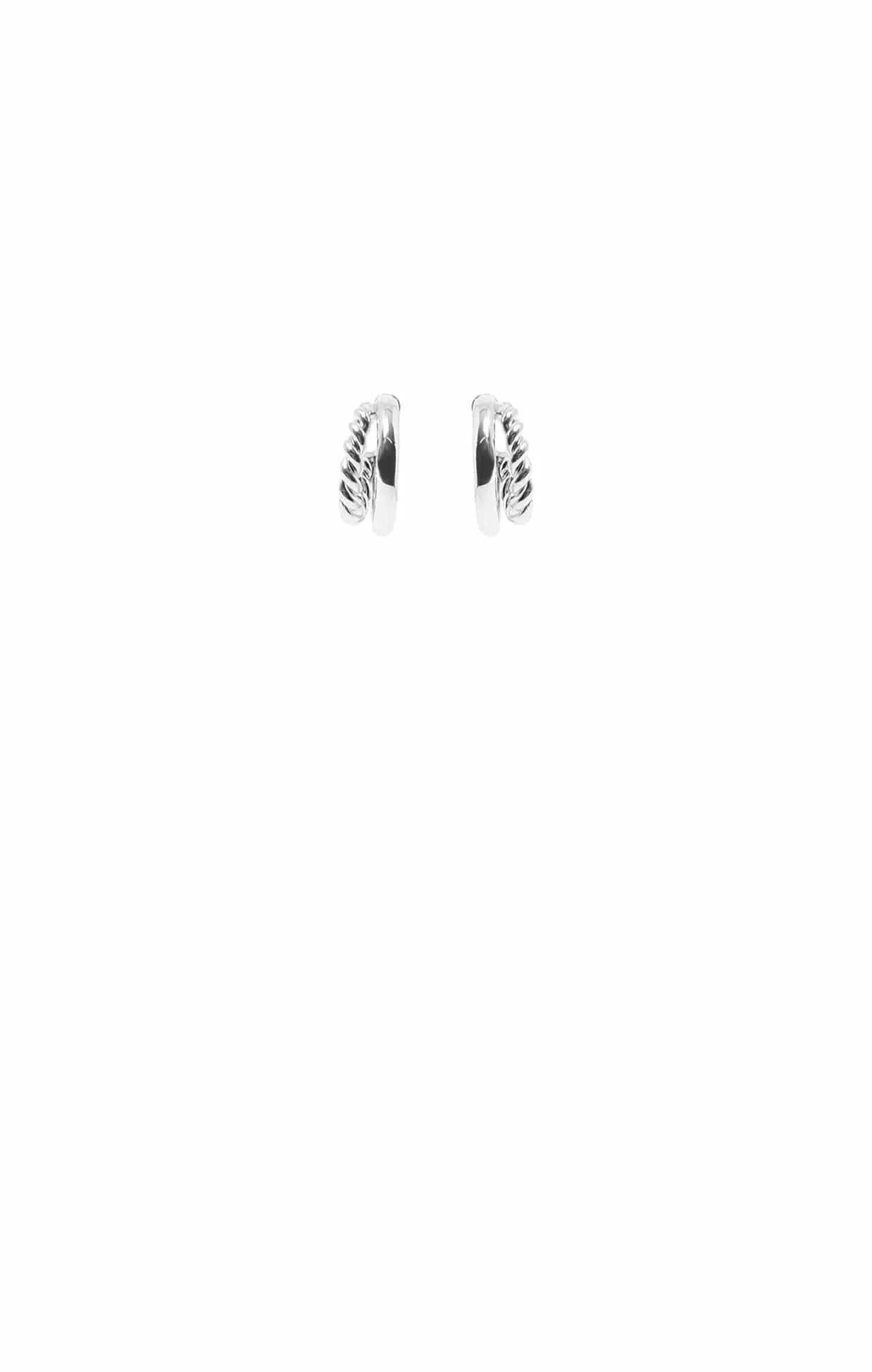 NINA DOUBLE HOOP EARRINGS IN SILVER