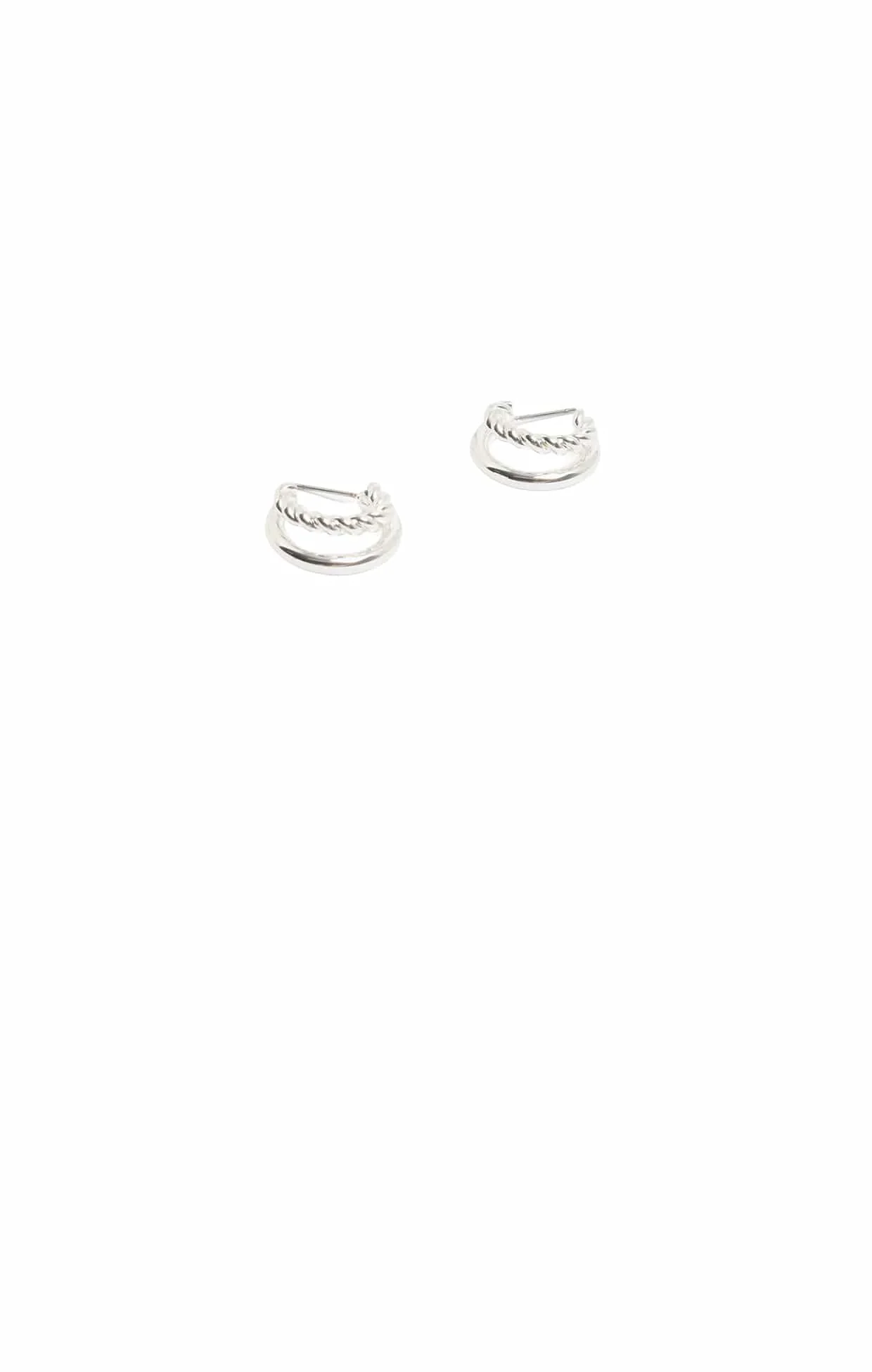 NINA DOUBLE HOOP EARRINGS IN SILVER - Image 2