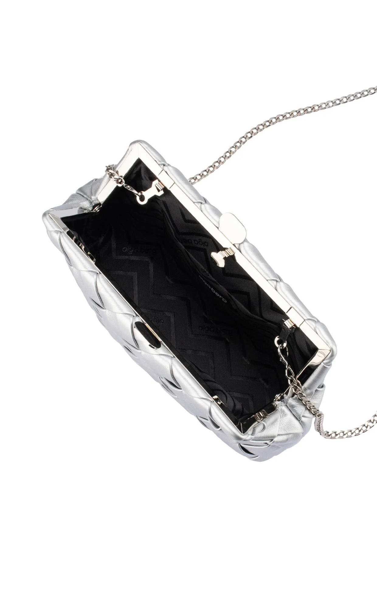 QUINN WOVEN CLUTCH IN SILVER - Image 4