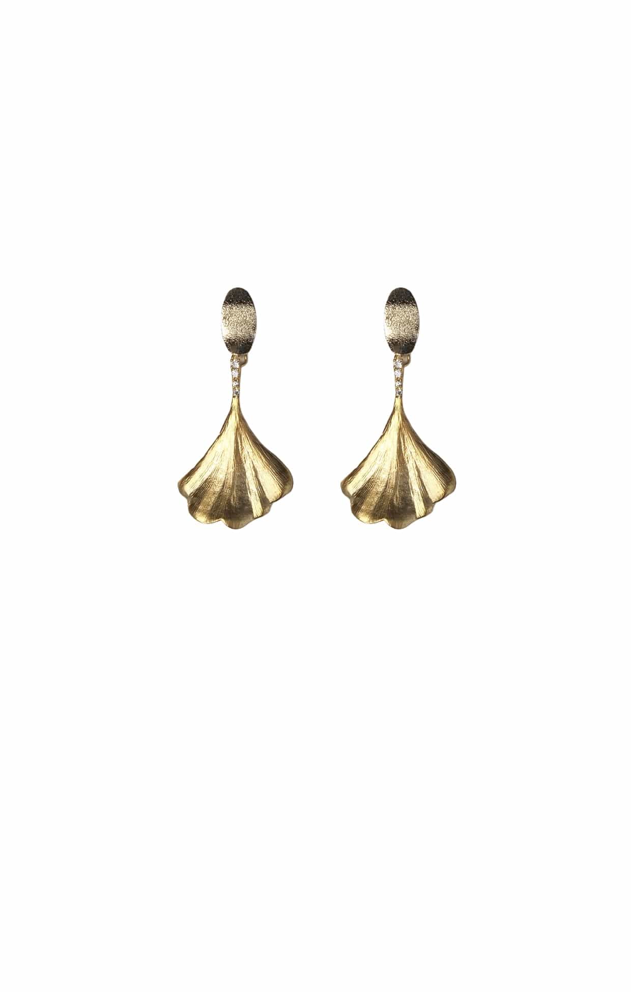 REMI FAN EARRING IN GOLD CRYSTAL