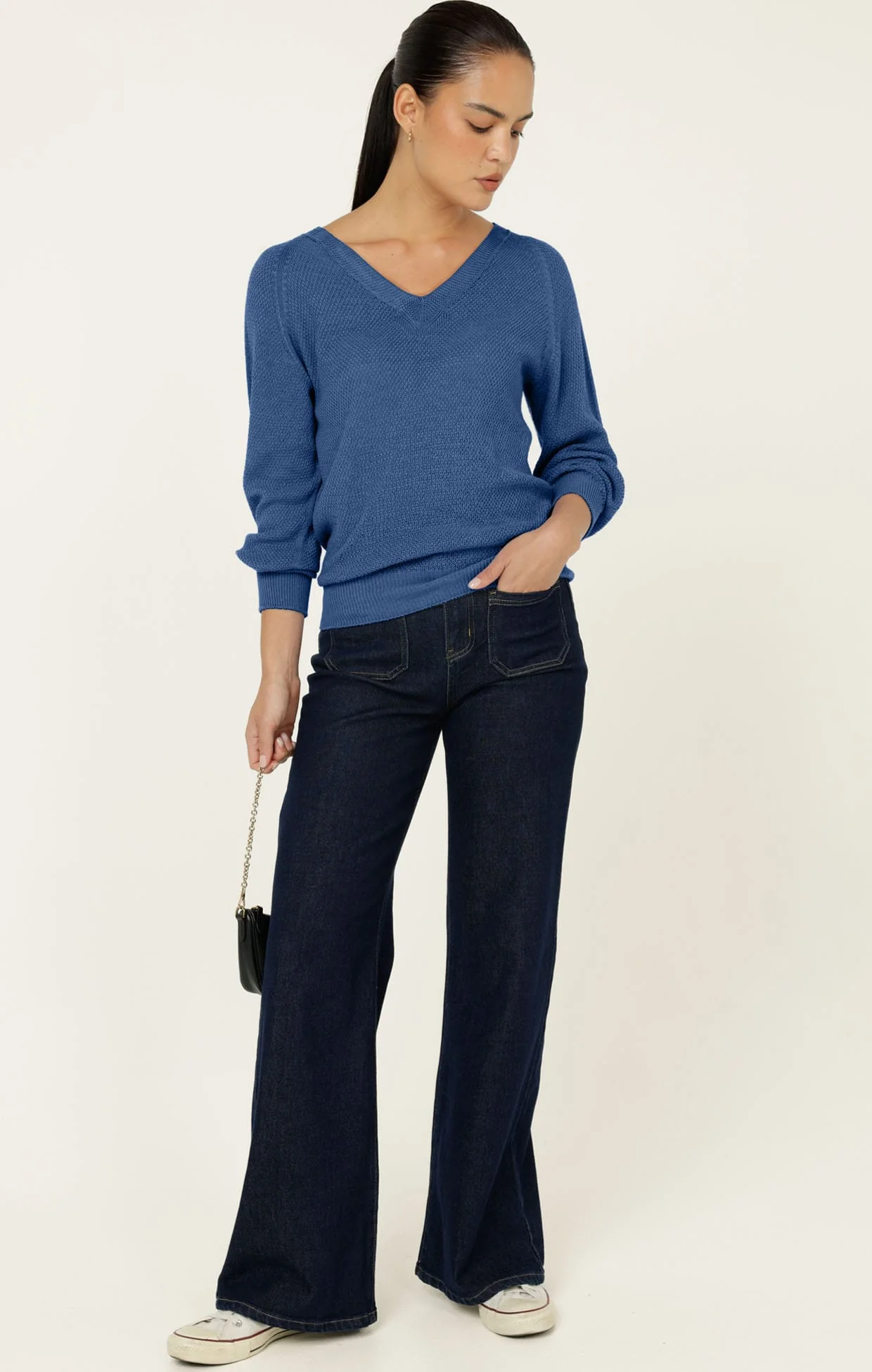 ROSANNA KNIT TOP IN BLUEBELL - Image 2