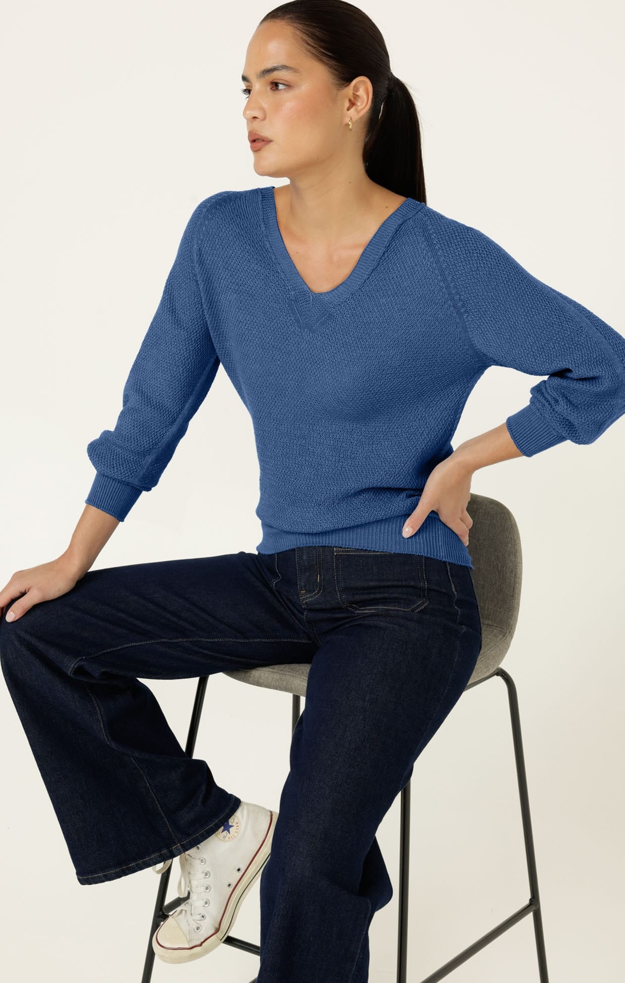 ROSANNA KNIT TOP IN BLUEBELL - Image 3