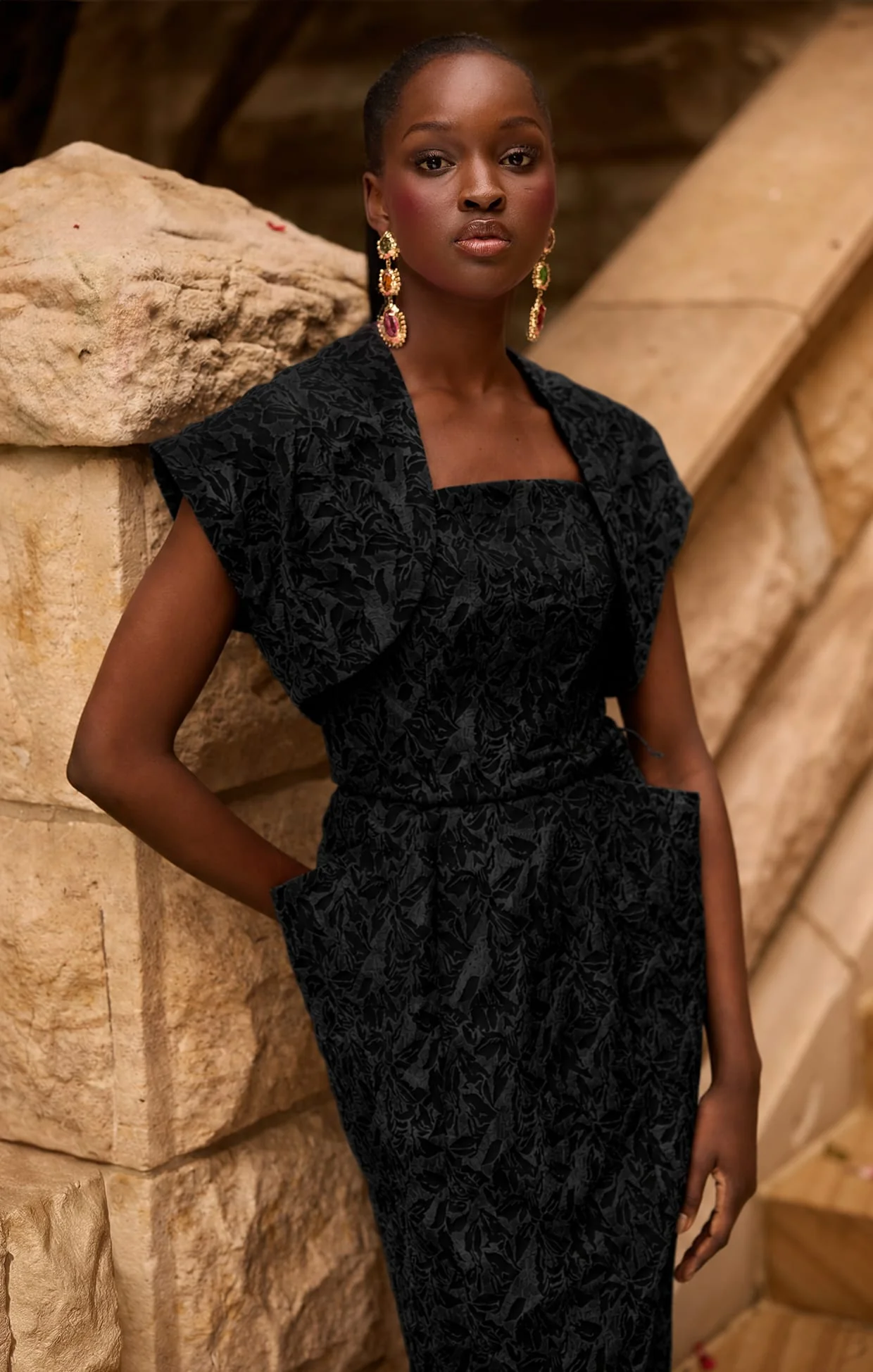 SAMBA DRESS AND BOLERO SET IN BLACK - Image 6