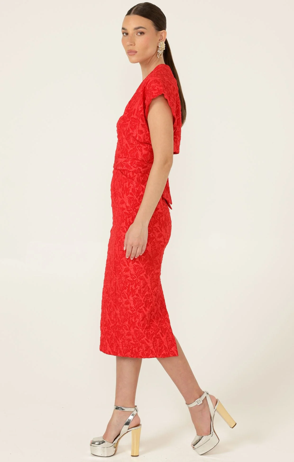 SAMBA DRESS AND BOLERO SET IN RED - Image 8