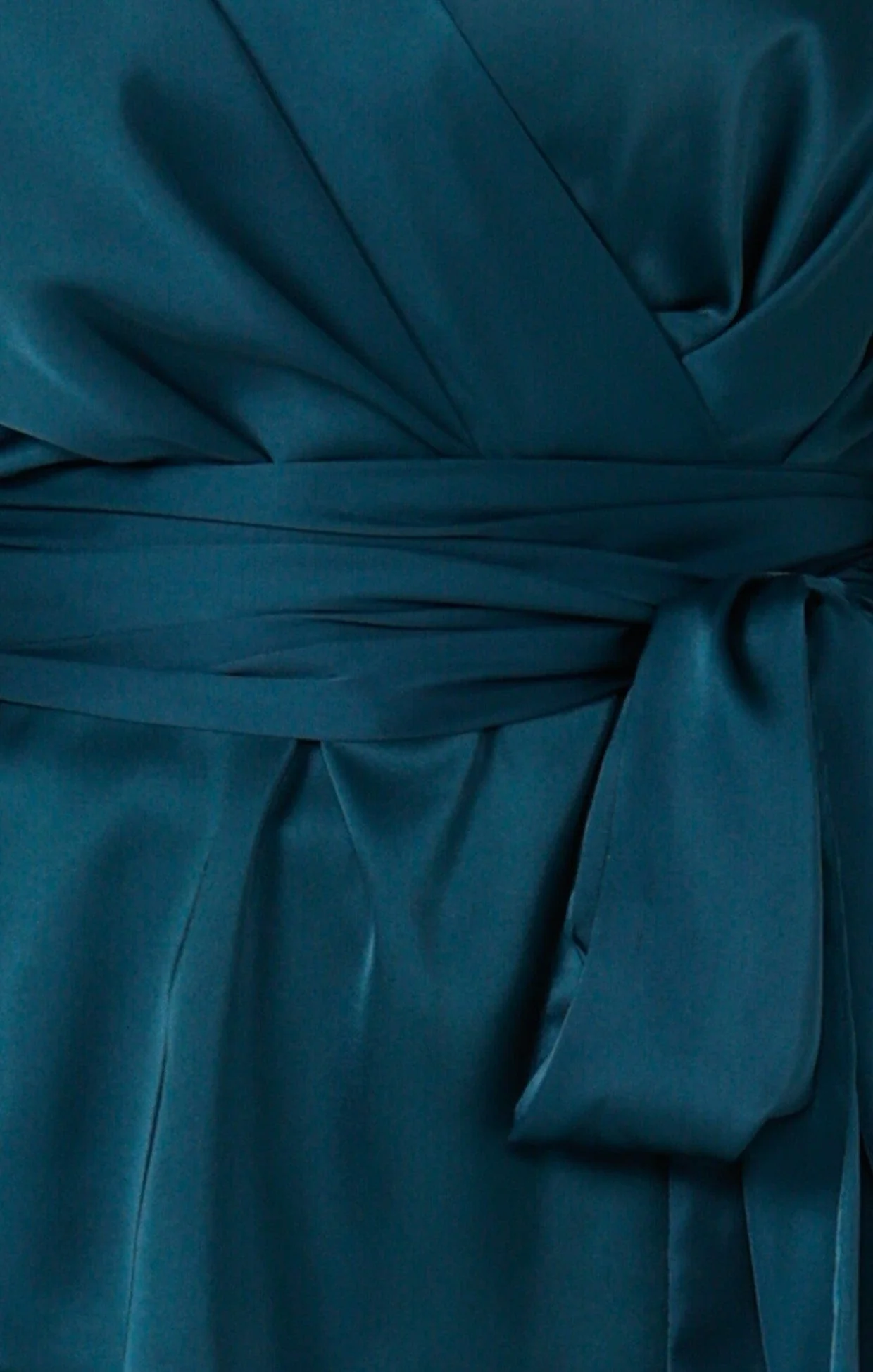 SATIN FAUX WRAP TOP IN PEACOCK - Image 11