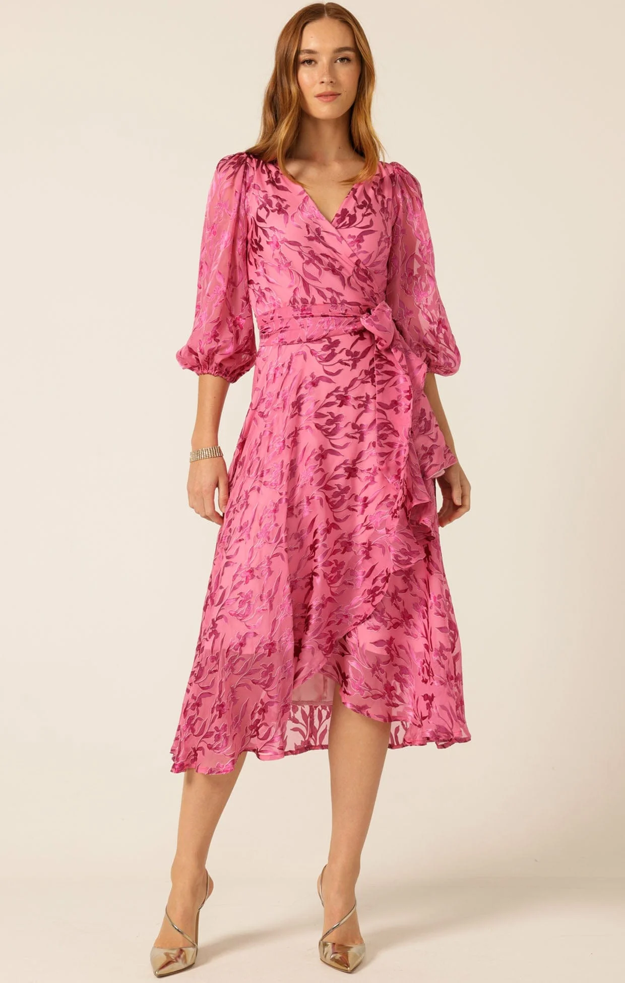 SHERBET BREEZE MIDI WRAP DRESS - Image 3