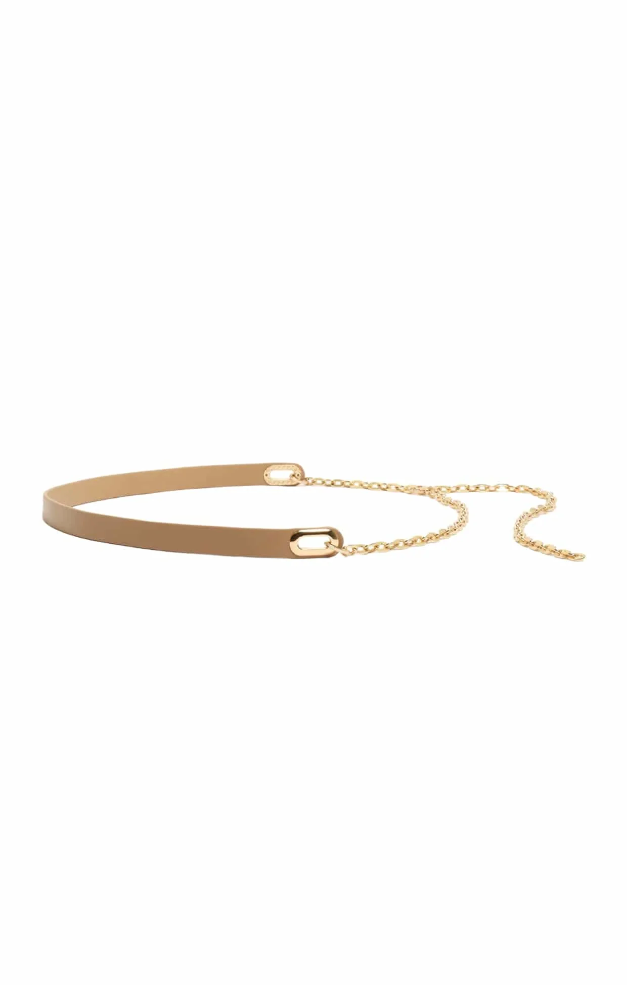 SLOANE CHAIN ACCENT BELT IN CAMEL