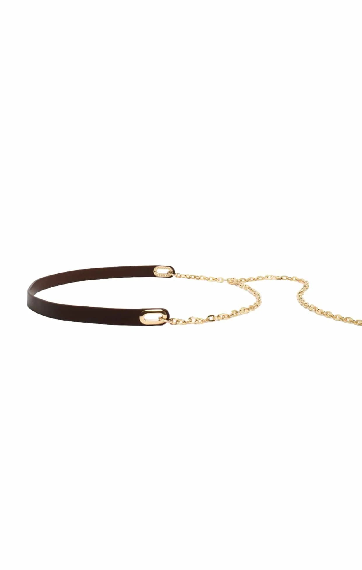 SLOANE CHAIN ACCENT BELT IN CHOCOLATE