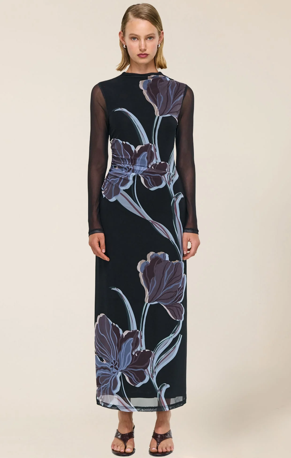STAS MESH DRESS IN MIDNIGHT FLORAL - Image 2