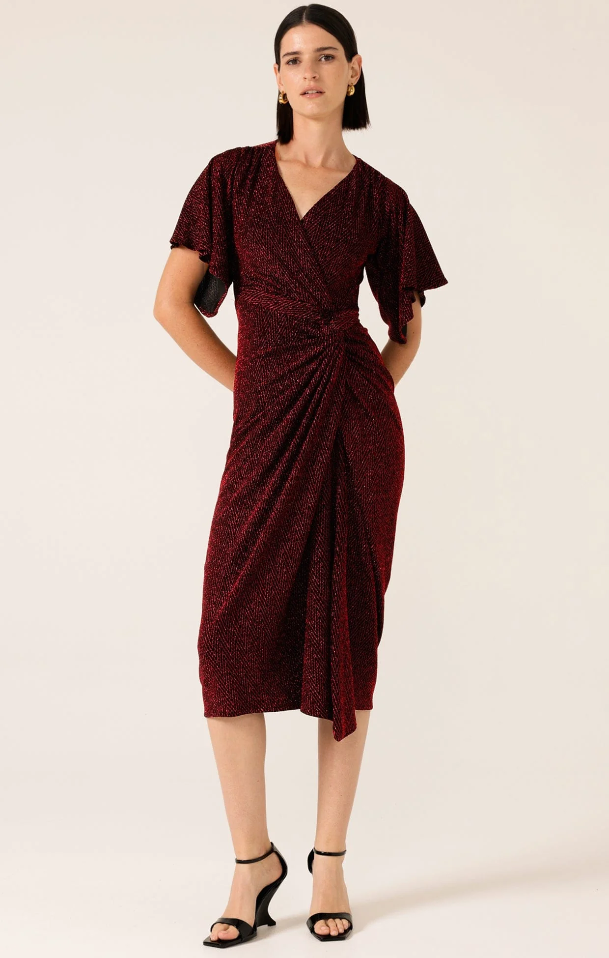 THE EMPORIUM DRESS IN RUBY
