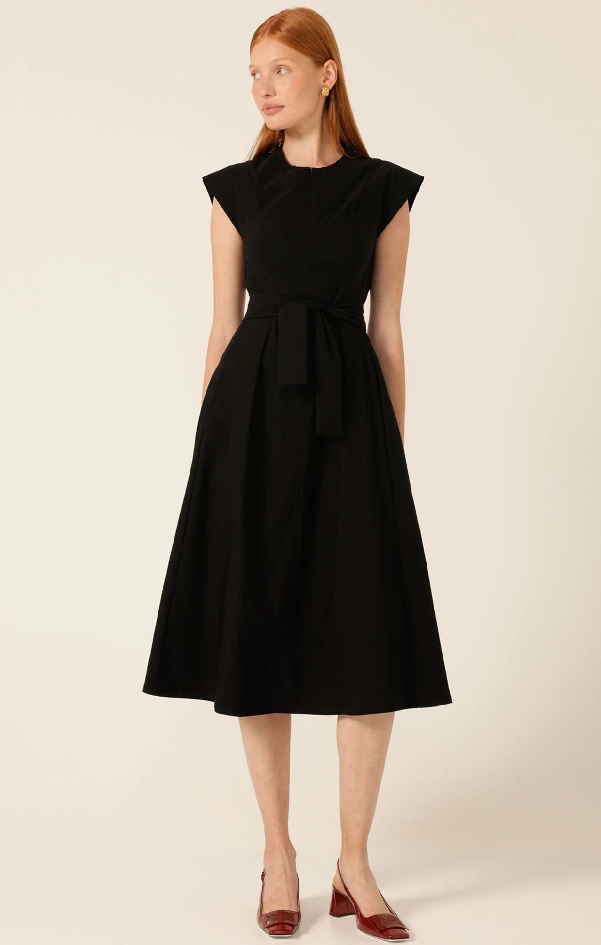 ZIP FRONT FIT AND FLARE DRESS - Image 7