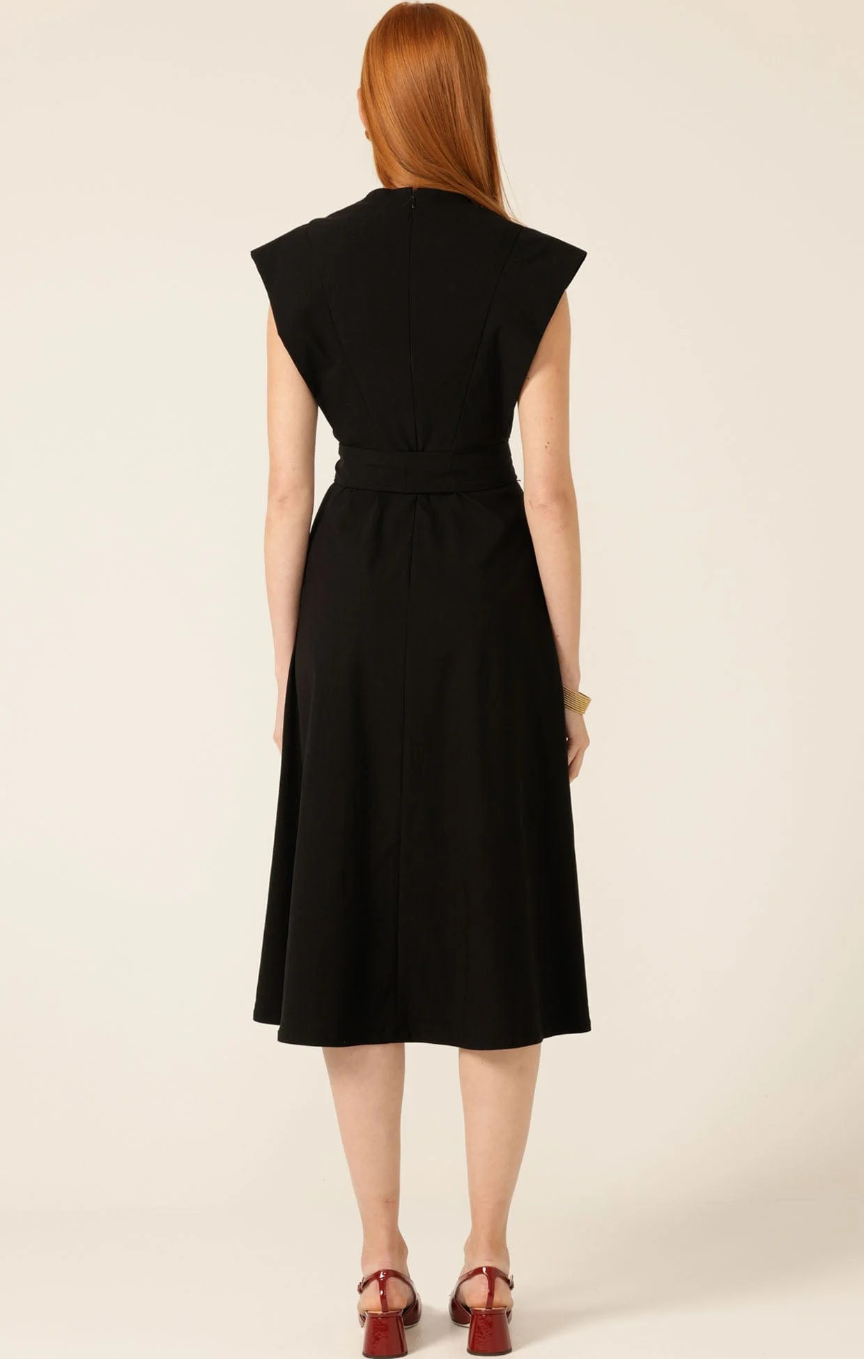 ZIP FRONT FIT AND FLARE DRESS - Image 9