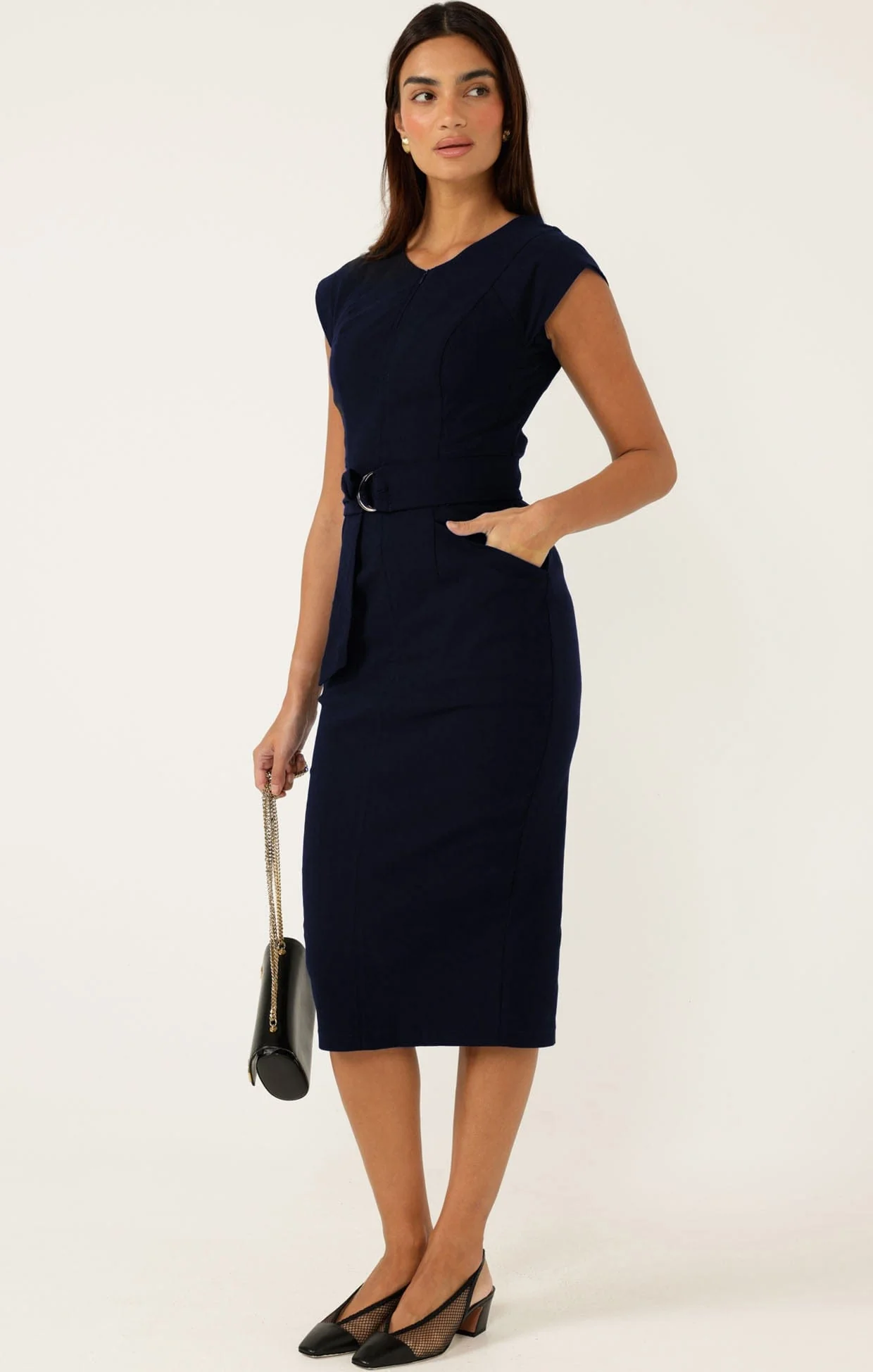 ZIP FRONT FITTED DRESS - Image 5