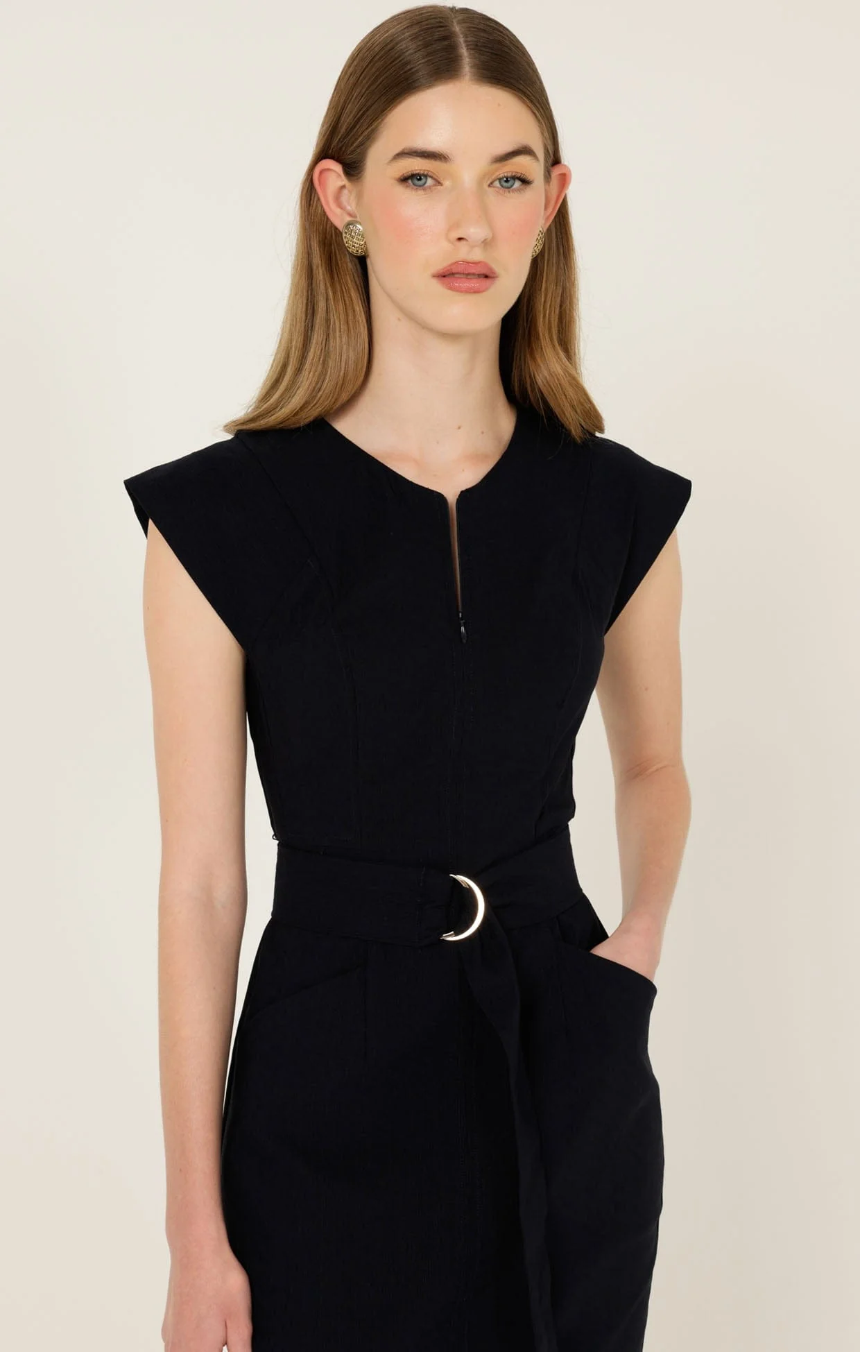 ZIP FRONT FITTED DRESS - Image 6
