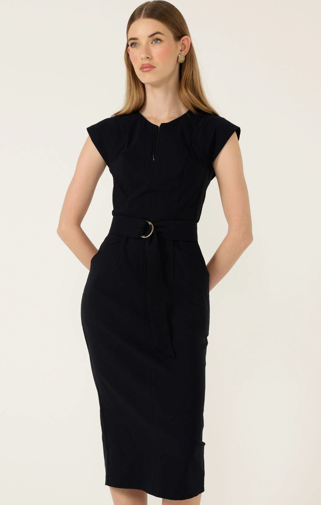ZIP FRONT FITTED DRESS - Image 7