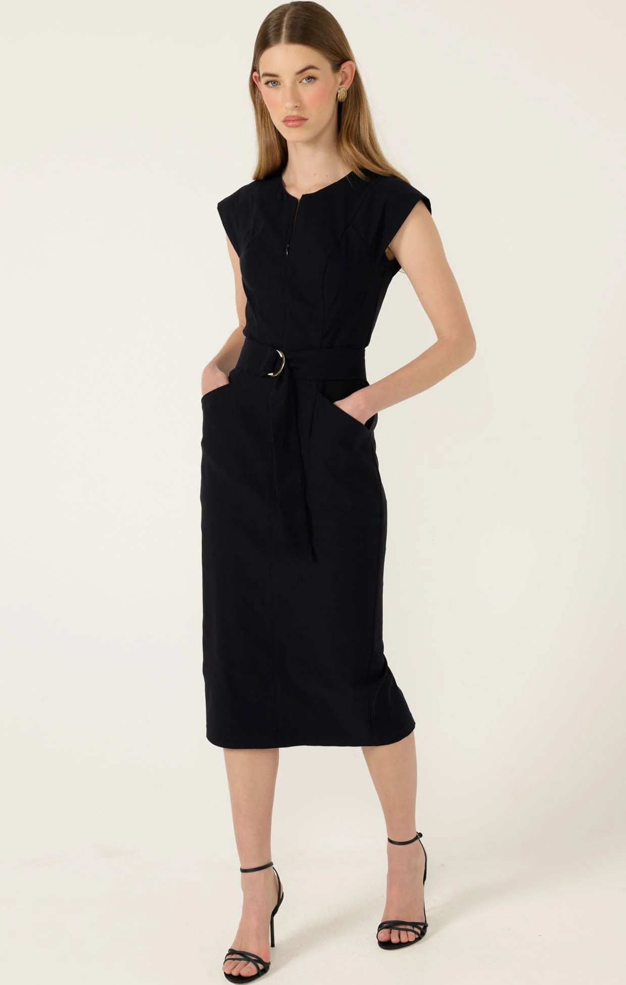 ZIP FRONT FITTED DRESS - Image 8