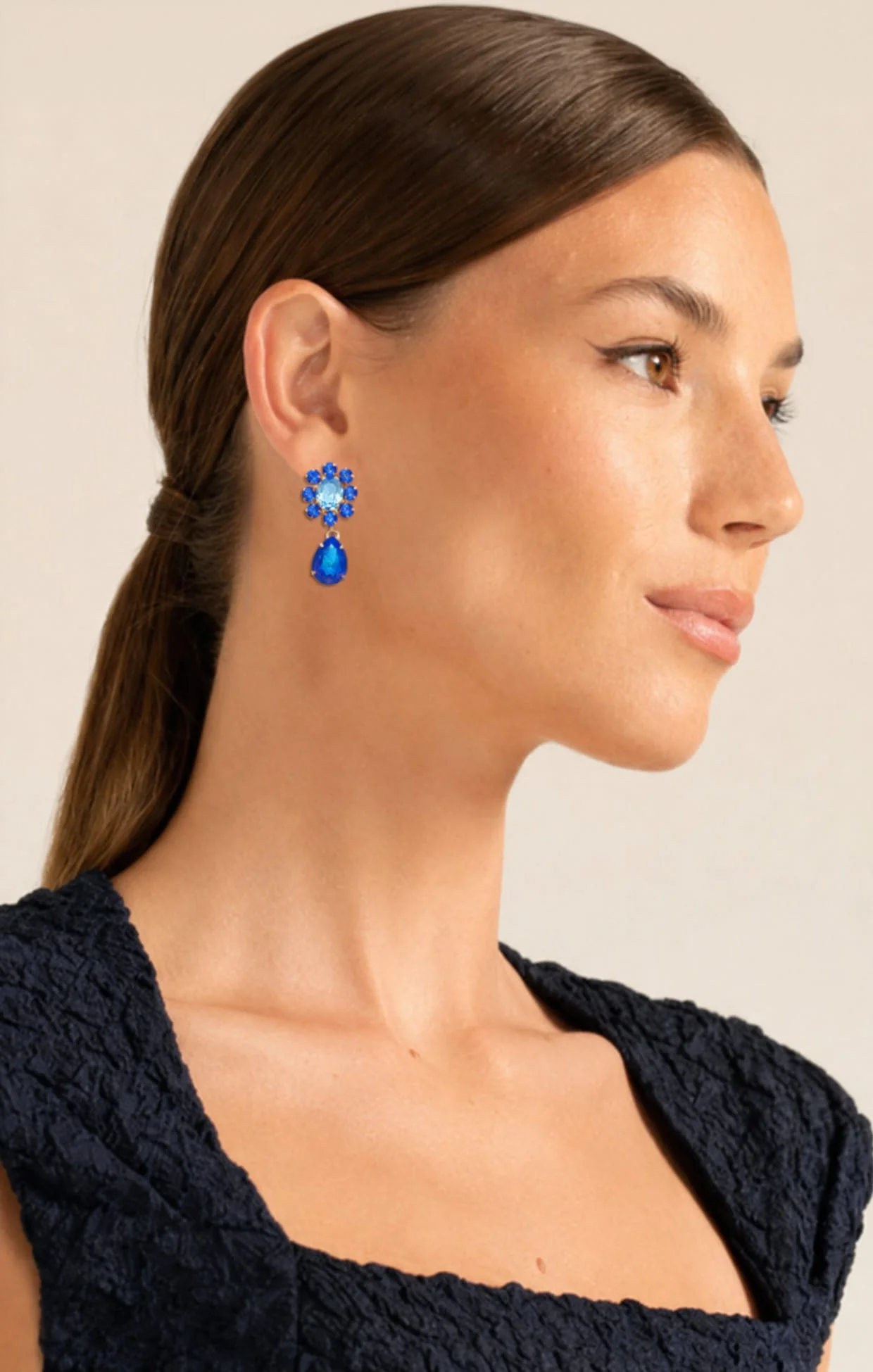 ZURICH EARRINGS IN SANTORINI BLUE - Image 2